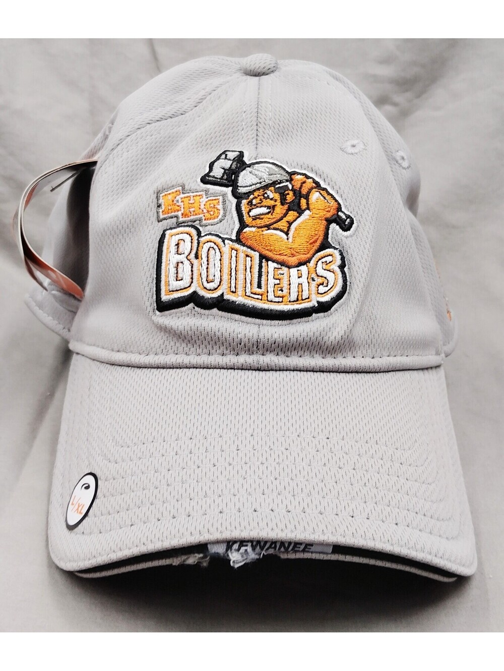 Kewanee KHS Boilermakers Phiten A-Flex Hat L/XL The Game Gray Cap NWT Defects
